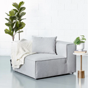 Canapé d'angle sectionnel MASON – Unité d'assise sectionnelle en tissu gris