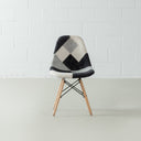 Chaise d'appoint ESSEN en tissu patchwork gris – Une touche moderne au charme rétro