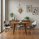 Chaise d'appoint ESSEN en tissu patchwork gris – Une touche moderne au charme rétro