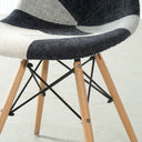 Chaise d'appoint ESSEN en tissu patchwork gris – Une touche moderne au charme rétro