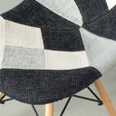 Chaise d'appoint ESSEN en tissu patchwork gris – Une touche moderne au charme rétro