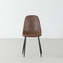 MILAN Brown Leather Side Chair – Modern & Elegant Accent Seating