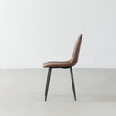 MILAN Brown Leather Side Chair – Modern & Elegant Accent Seating