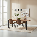 Chaise d'appoint en cuir marron MILAN – Siège d'appoint moderne et élégant