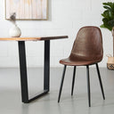 MILAN Brown Leather Side Chair – Modern & Elegant Accent Seating