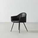 Fauteuil en cuir MILAN (noir)