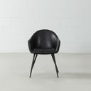 Fauteuil en cuir MILAN (noir)