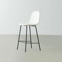 Tabouret de bar en cuir MILAN (75 cm BLANC)