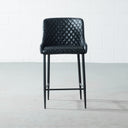 MATEO 55cm Black Leather Bar Stool – Modern & Comfortable Seating