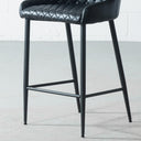MATEO 55cm Black Leather Bar Stool – Modern & Comfortable Seating