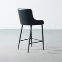 MATEO 55cm Black Leather Bar Stool – Modern & Comfortable Seating