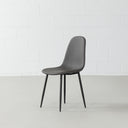 MILAN Dark Grey Leather Side Chair – Modern & Stylish Seating