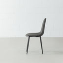 MILAN Dark Grey Leather Side Chair – Modern & Stylish Seating