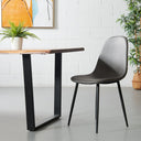 MILAN Dark Grey Leather Side Chair – Modern & Stylish Seating