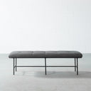 Banc en cuir gris MILAN