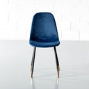 Chaise de salle à manger en velours MILAN (BLEU)