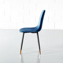 Chaise de salle à manger en velours MILAN (BLEU)
