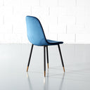 Chaise de salle à manger en velours MILAN (BLEU)
