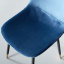Chaise de salle à manger en velours MILAN (BLEU)