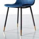 Chaise de salle à manger en velours MILAN (BLEU)