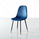 Chaise de salle à manger en velours MILAN (BLEU)