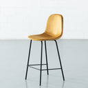 Tabouret de bar en velours MILAN (65 cm – Jaune)