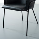 Chaise en cuir GRACE (NOIR)