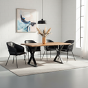 Chaise en cuir GRACE (NOIR)