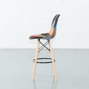 ESSEN 65cm Fabric Stool – Multicolor Patchwork Counter Stool with Mid-Century Flair