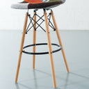 ESSEN 65cm Fabric Stool – Multicolor Patchwork Counter Stool with Mid-Century Flair