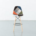 ESSEN 65cm Fabric Stool – Multicolor Patchwork Counter Stool with Mid-Century Flair