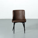 Chaise en cuir marron MATEO