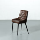 Chaise en cuir marron MATEO