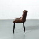 Chaise en cuir marron MATEO