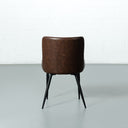 Chaise en cuir marron MATEO
