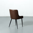 Chaise en cuir marron MATEO