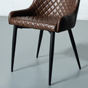 Chaise en cuir marron MATEO