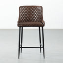 MATEO 65cm Brown Vegan Leather Counter Stool