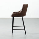MATEO 65cm Brown Vegan Leather Counter Stool