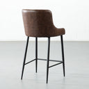 MATEO 65cm Brown Vegan Leather Counter Stool