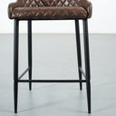 MATEO 65cm Brown Vegan Leather Counter Stool