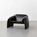 CHELSEA Leather Lounge Chair – Black – Modern Accent Armchair Seating