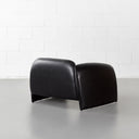 CHELSEA Leather Lounge Chair – Black – Modern Accent Armchair Seating