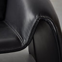 CHELSEA Leather Lounge Chair – Black – Modern Accent Armchair Seating