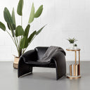 CHELSEA Leather Lounge Chair – Black – Modern Accent Armchair Seating