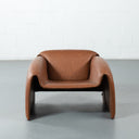 Fauteuil d'appoint en cuir CHELSEA (MARRON) – Élégant et confortable