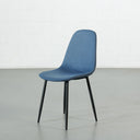 Chaise de salle à manger d'appoint en tissu bleu texturé MILAN