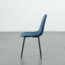 Chaise de salle à manger d'appoint en tissu bleu texturé MILAN