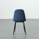 Chaise de salle à manger d'appoint en tissu bleu texturé MILAN