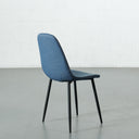 Chaise de salle à manger d'appoint en tissu bleu texturé MILAN
